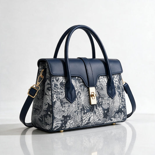 Beauregard Structured Handbag - Navy