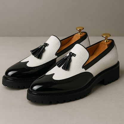Belgravia Leather Loafers - Chalk Black