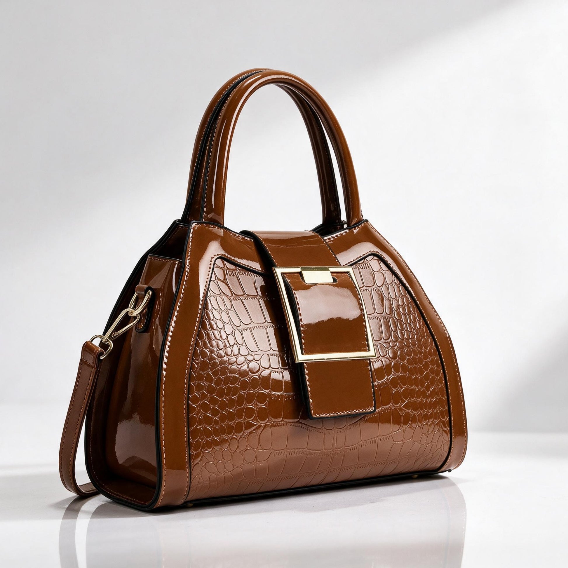 Bellini Structured Handbag - Caramel Brown
