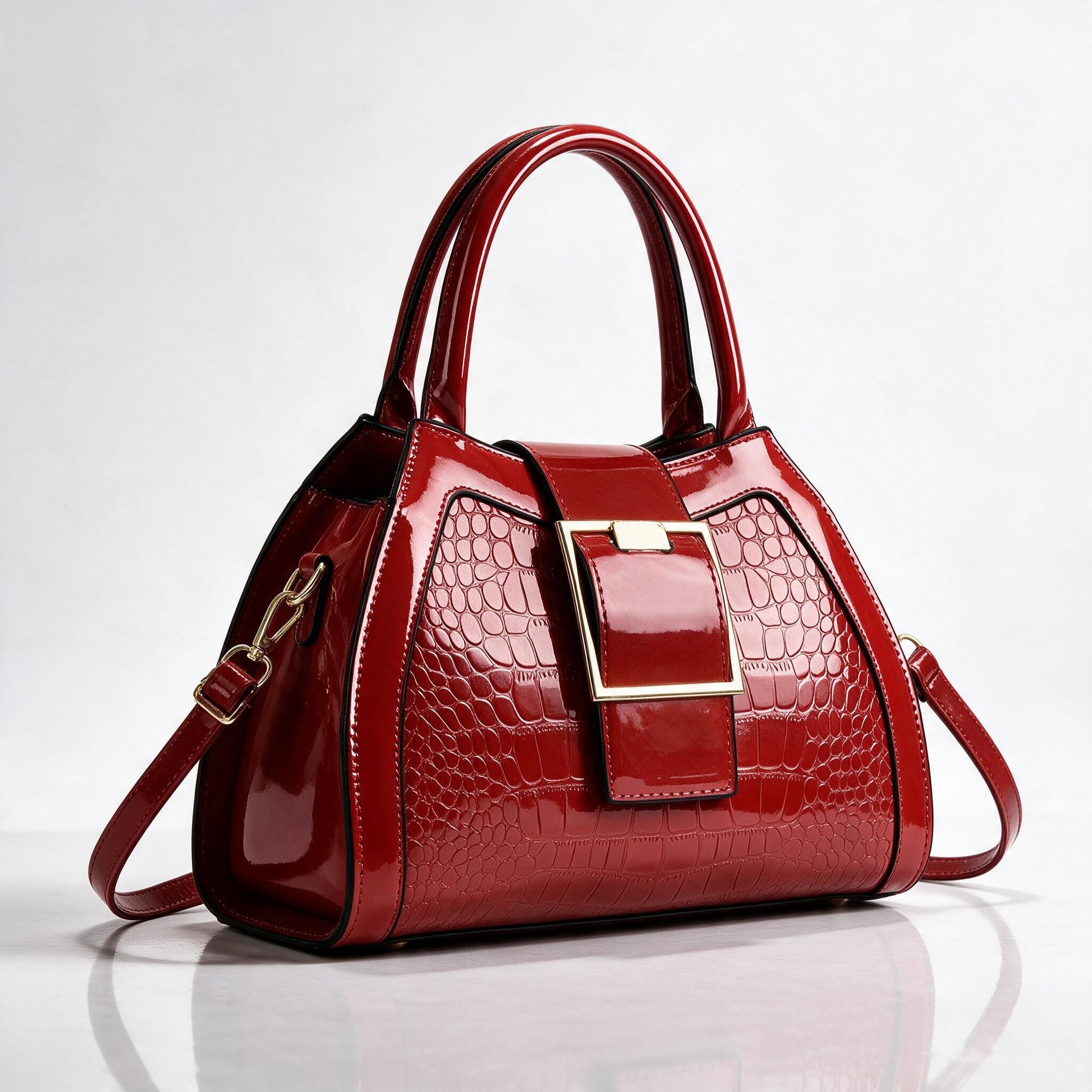 Bellini Structured Handbag - Crimson Red
