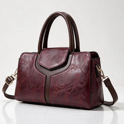 Bergamo Structured Handbag - Burgundy
