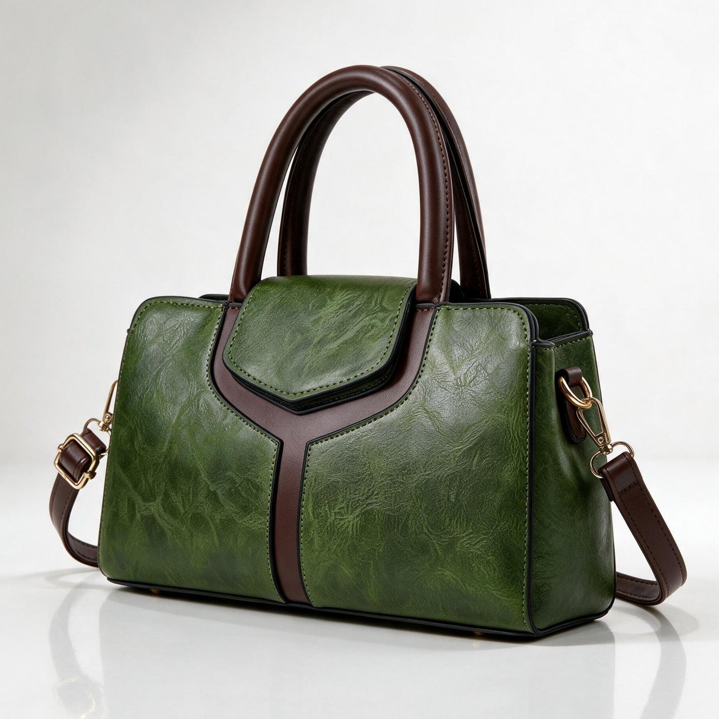 Bergamo Structured Handbag - Cypress