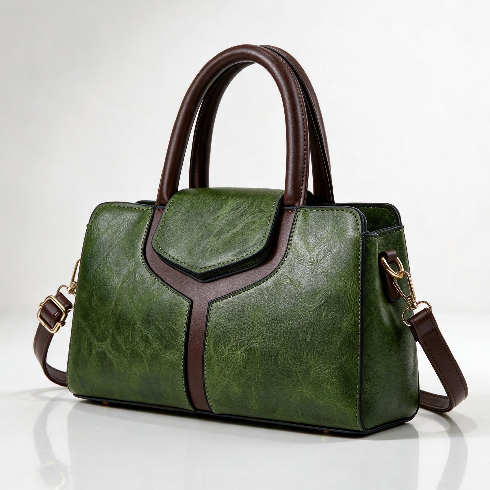 Bergamo Structured Handbag - Cypress
