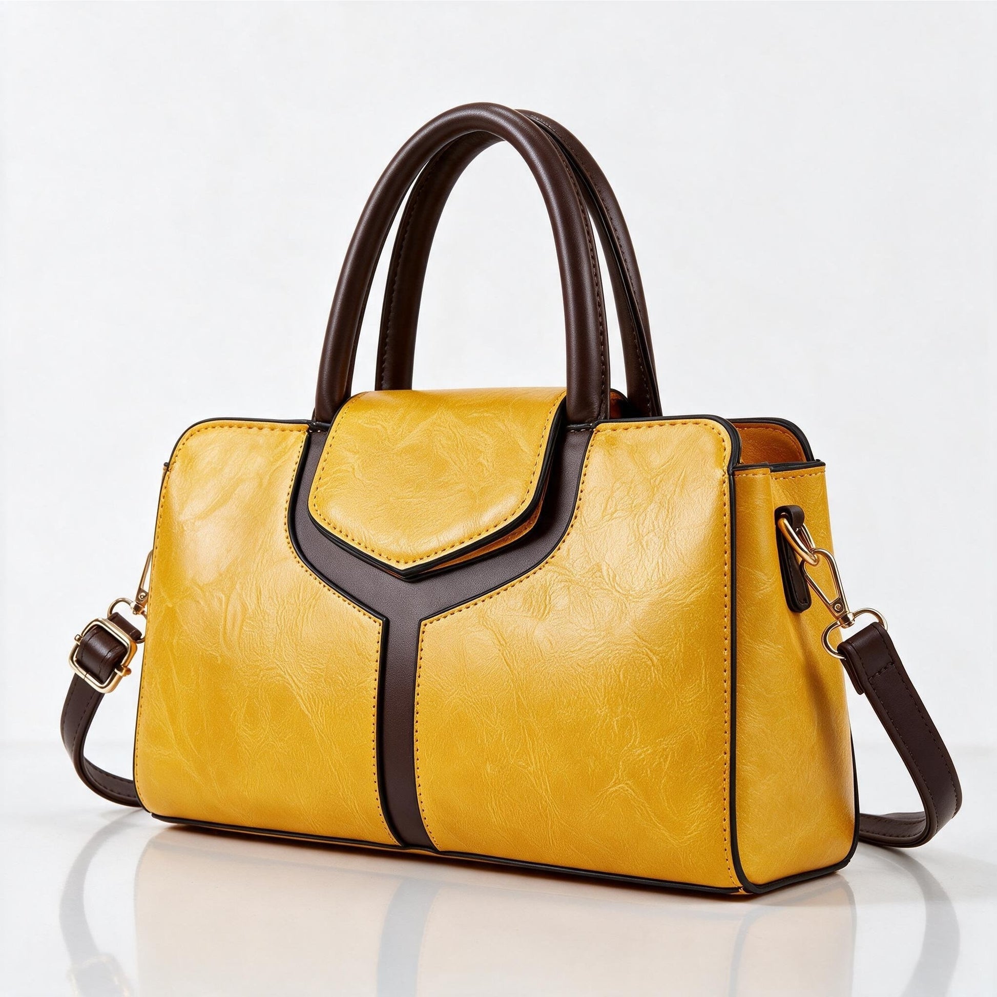 Bergamo Structured Handbag - Saffron