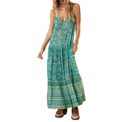 Bled Floral Maxi Dress - Teal Bloom