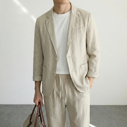 Bormio Linen Suit Jacket - Khaki