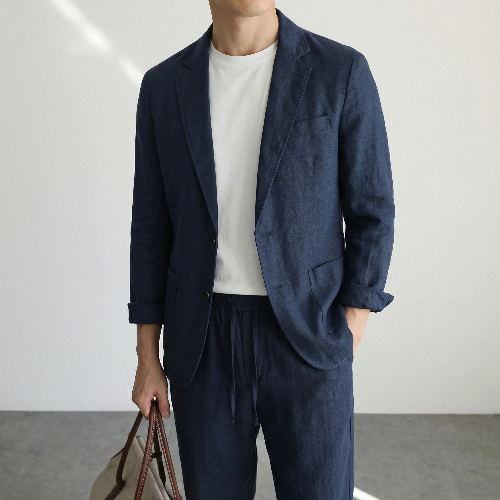 Bormio Linen Suit Jacket - Navy