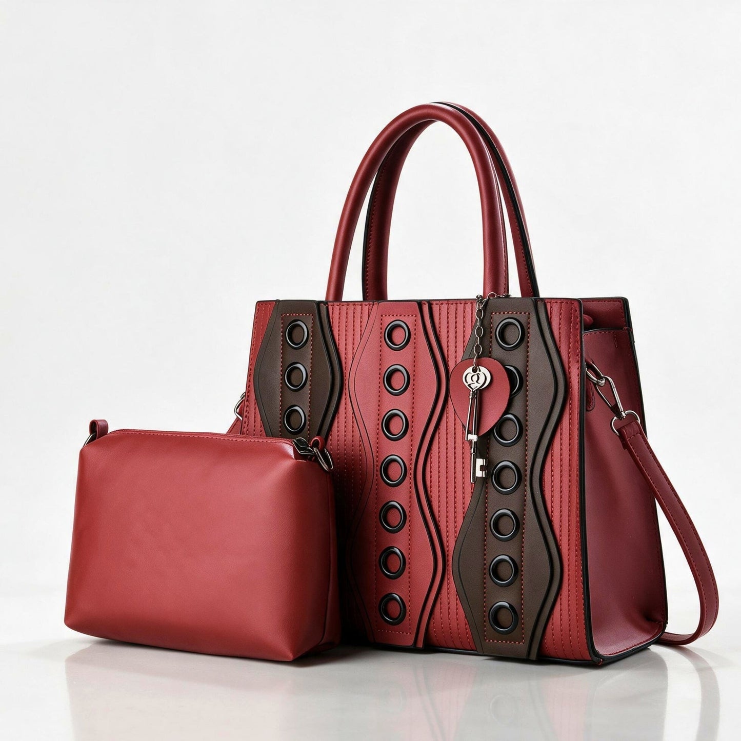 Brescia Structured Handbag - Burgundy