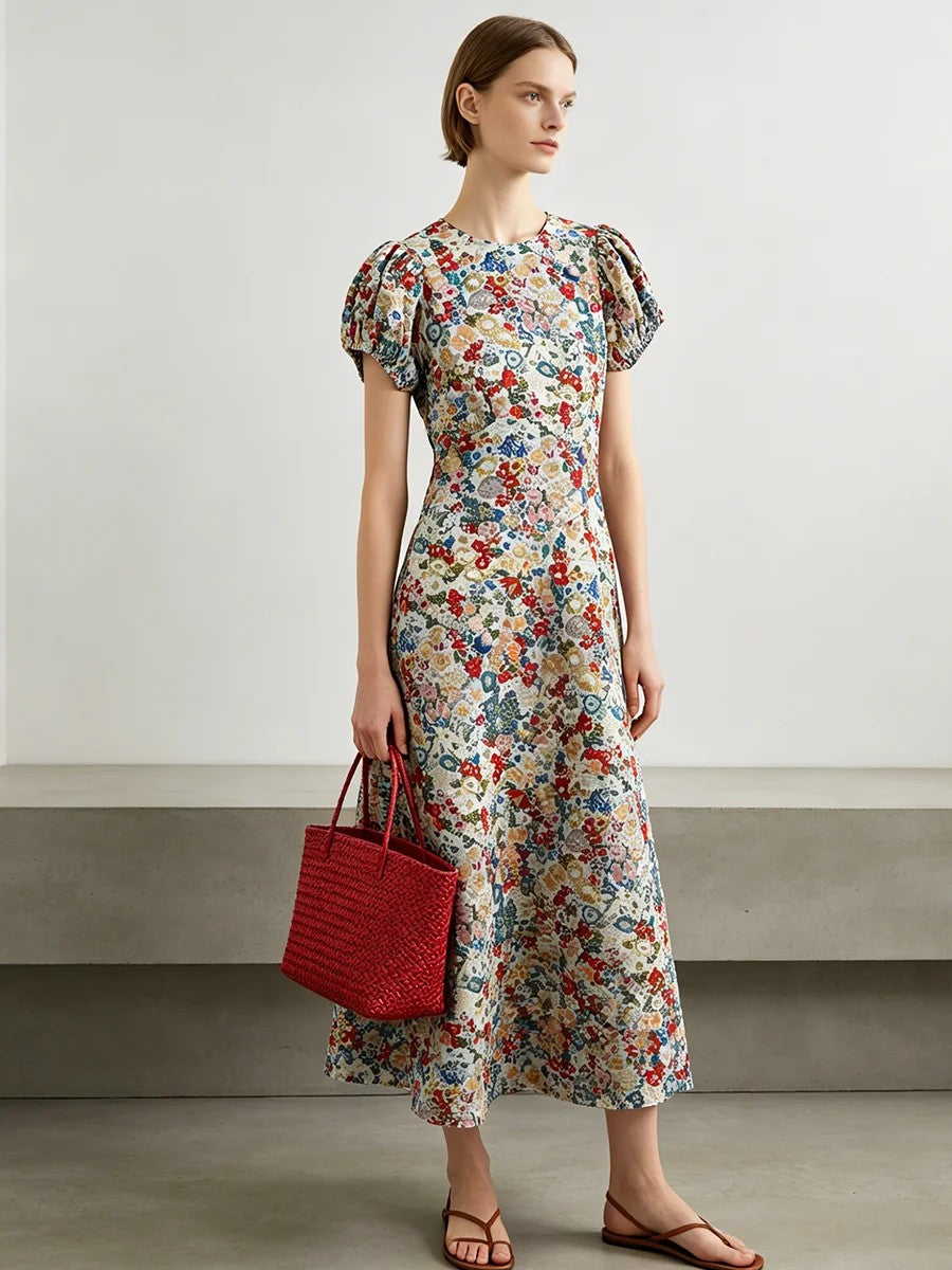 Cadiz Cotton Floral Midi Dress