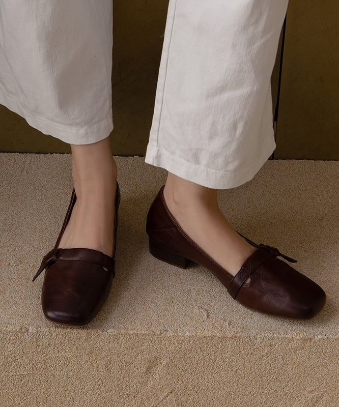 Cadiz Cowhide Leather Flats - Cognac