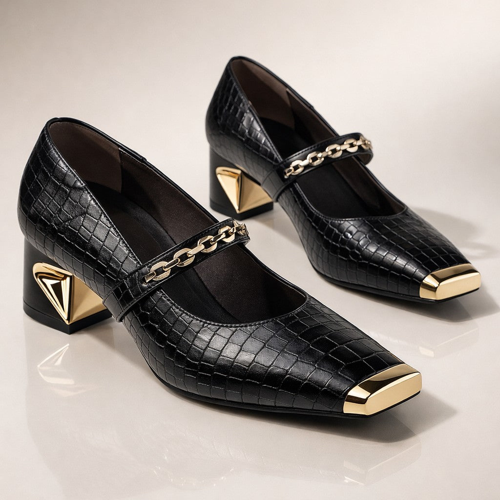 Cadogan Pointed Heels - Obsidian