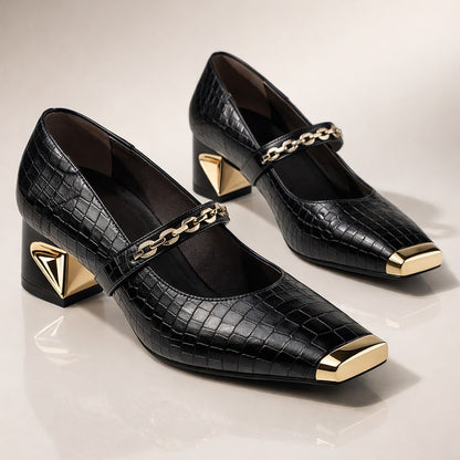 Cadogan Pointed Heels - Obsidian