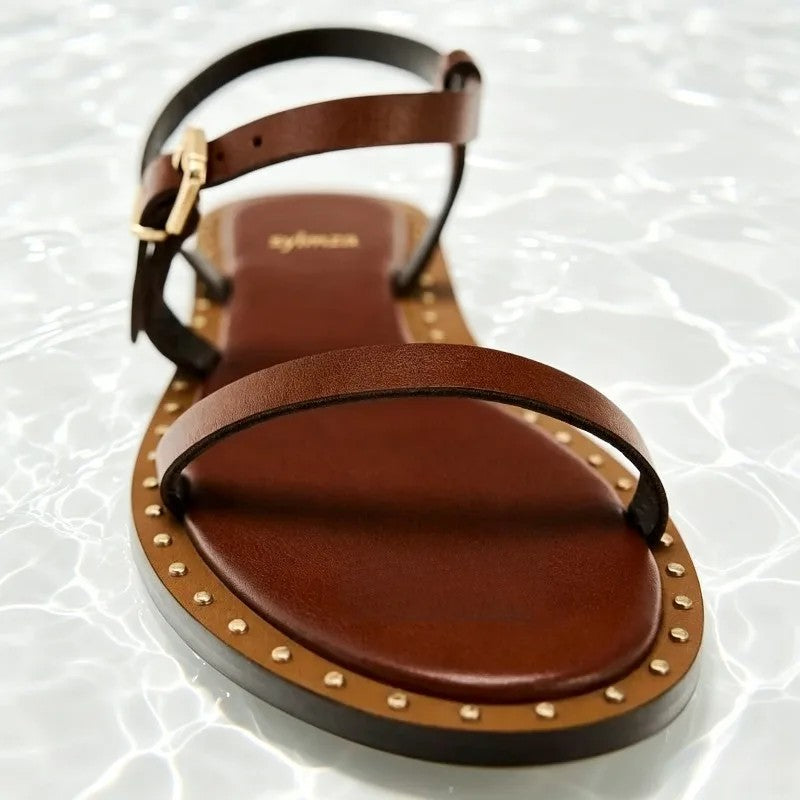 Calvi Studded Flat Sandals