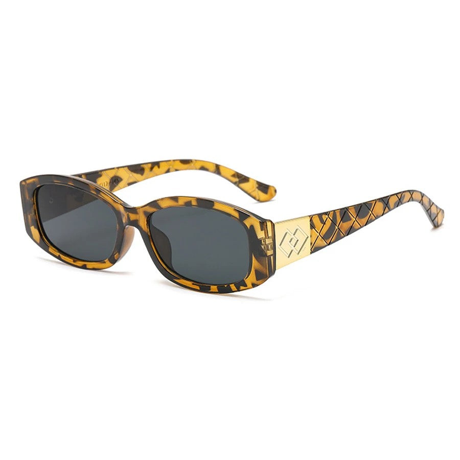 Cannes Oval Frame Sunglasses - Leopard Print