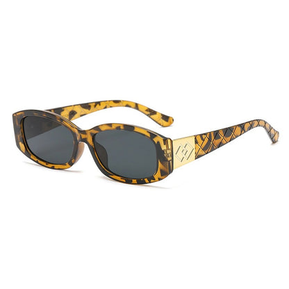 Cannes Oval Frame Sunglasses - Leopard Print