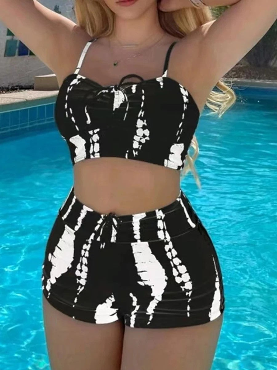 Capri High Waist Drawstring Bikini