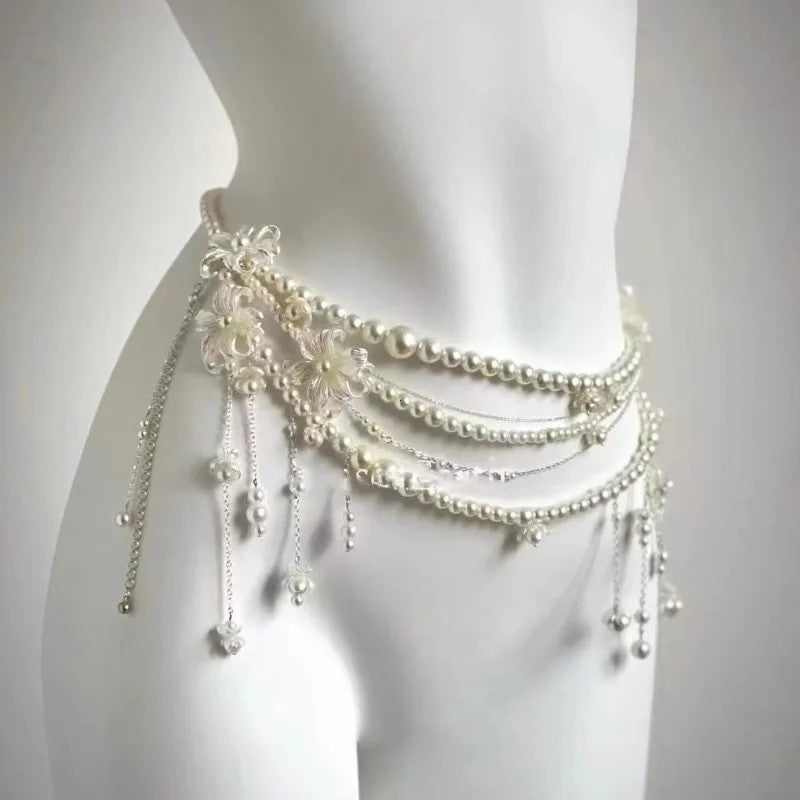 Capri Pearl Chain Belt