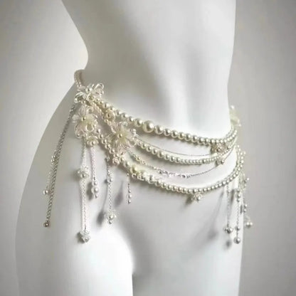 Capri Pearl Chain Belt