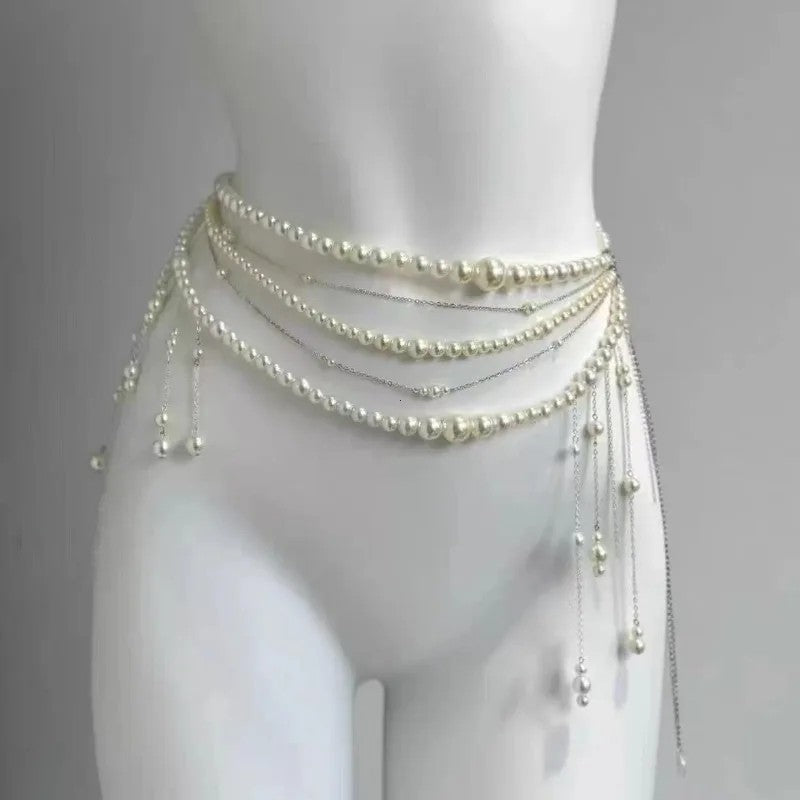 Capri Pearl Chain Belt