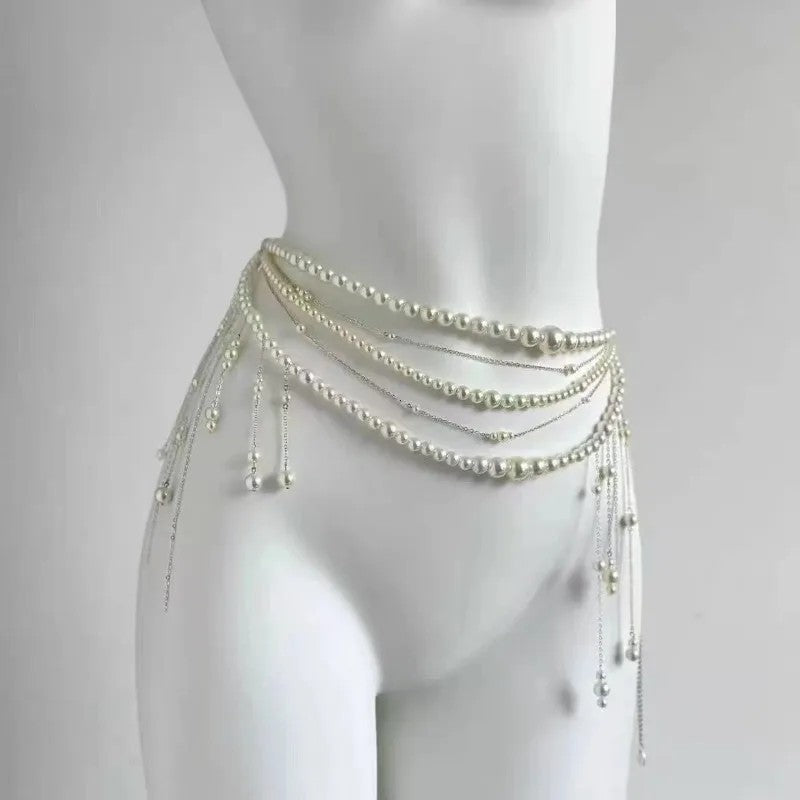 Capri Pearl Chain Belt