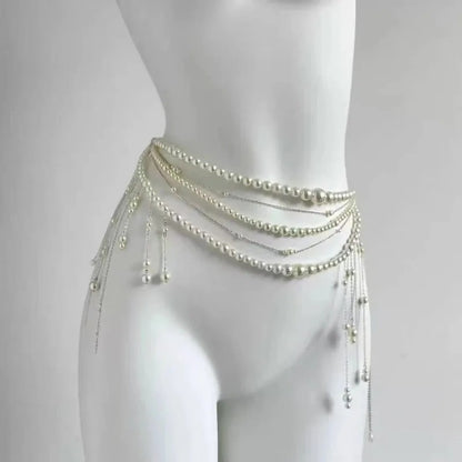 Capri Pearl Chain Belt