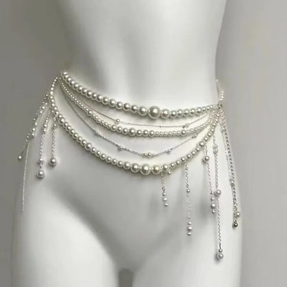 Capri Pearl Chain Belt - Classic Pearl