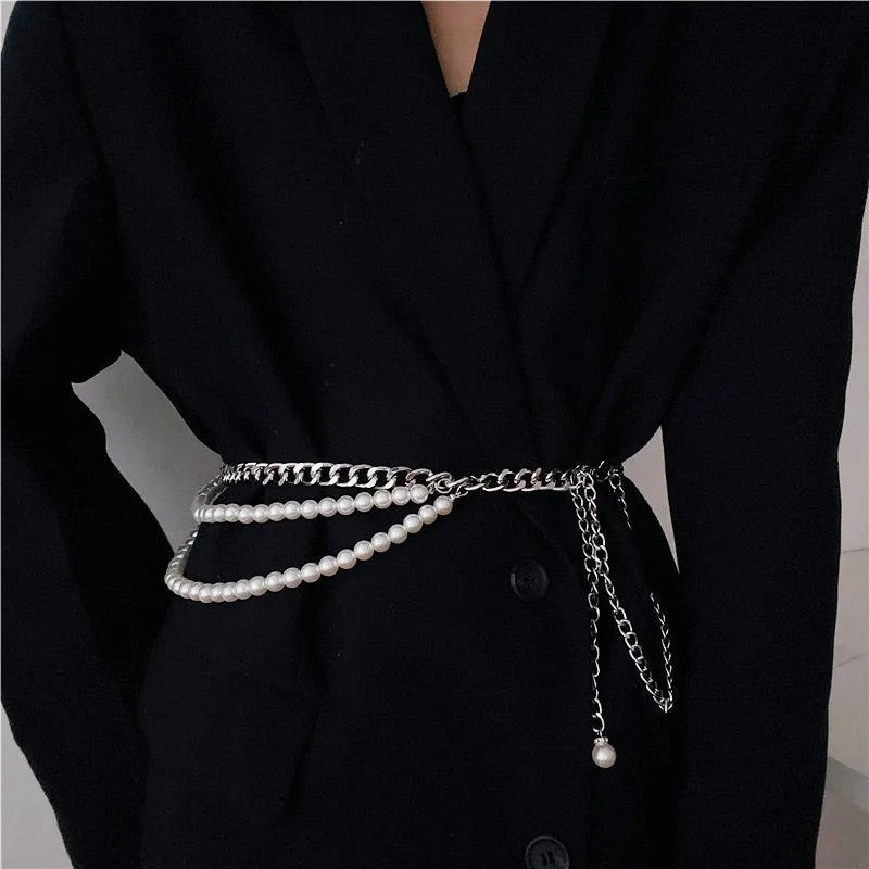 Capri Pearl Chain Belt - Duo Pearl Chain