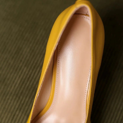 Caravelli Genuine Leather Square Pumps