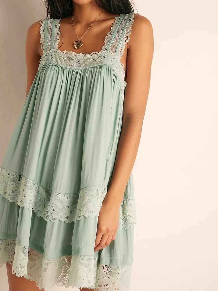 Cassis Lace Mini Dress