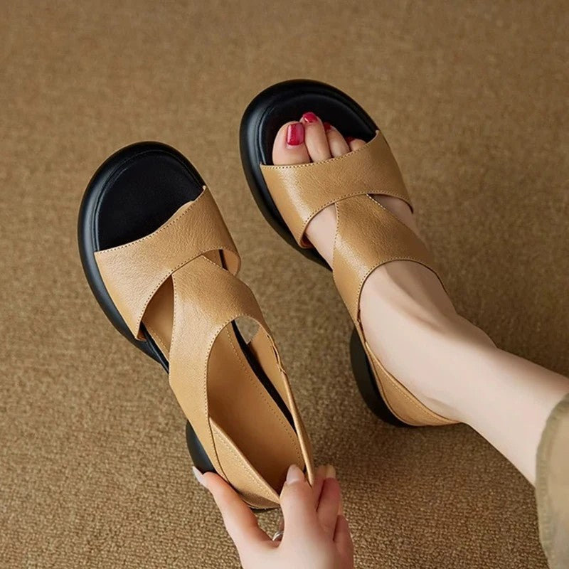 Cesenatico Leather Platform Sandals