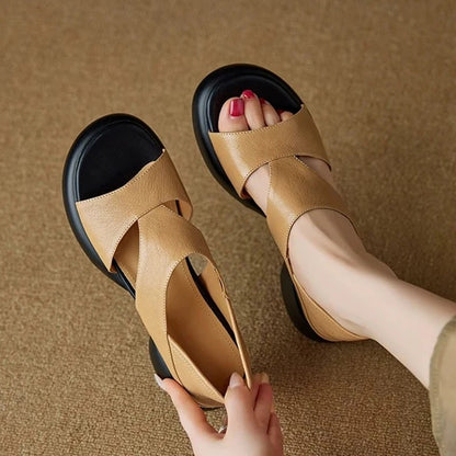 Cesenatico Leather Platform Sandals