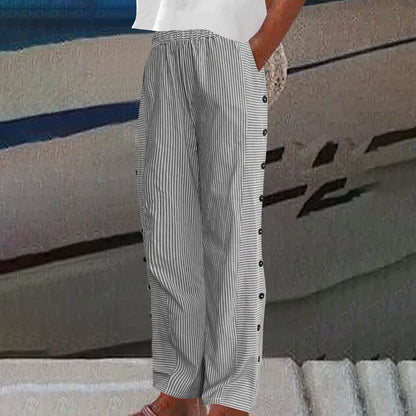 Chanoire Striped Button Pants - Onyx