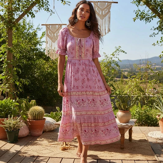 Chanoire Maxi Dress - Lavender Bloom
