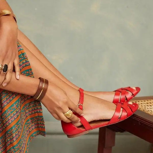 Chantilly Woven Leather Sandals