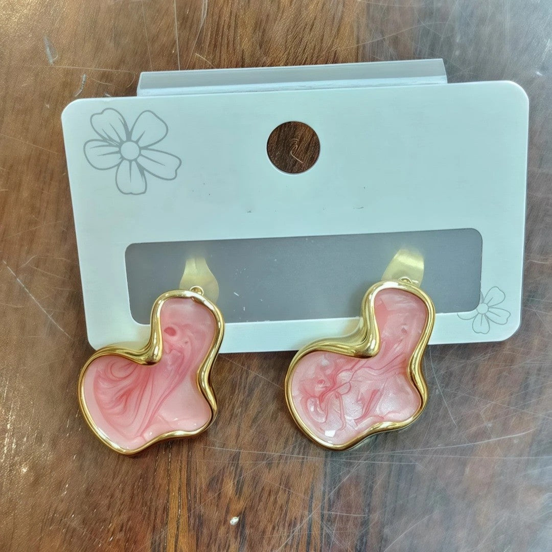 Cirrus Abstract Stud Earrings - Rose