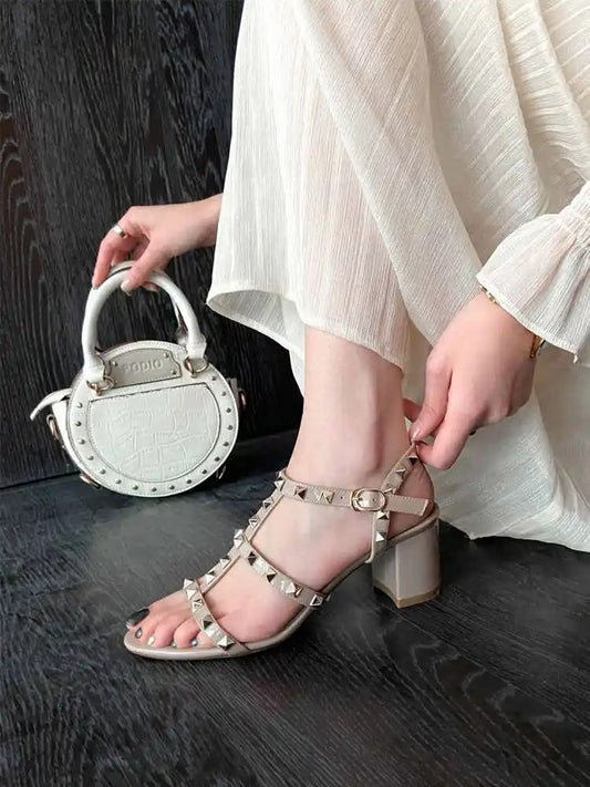 Clairmont Studded Block Heels
