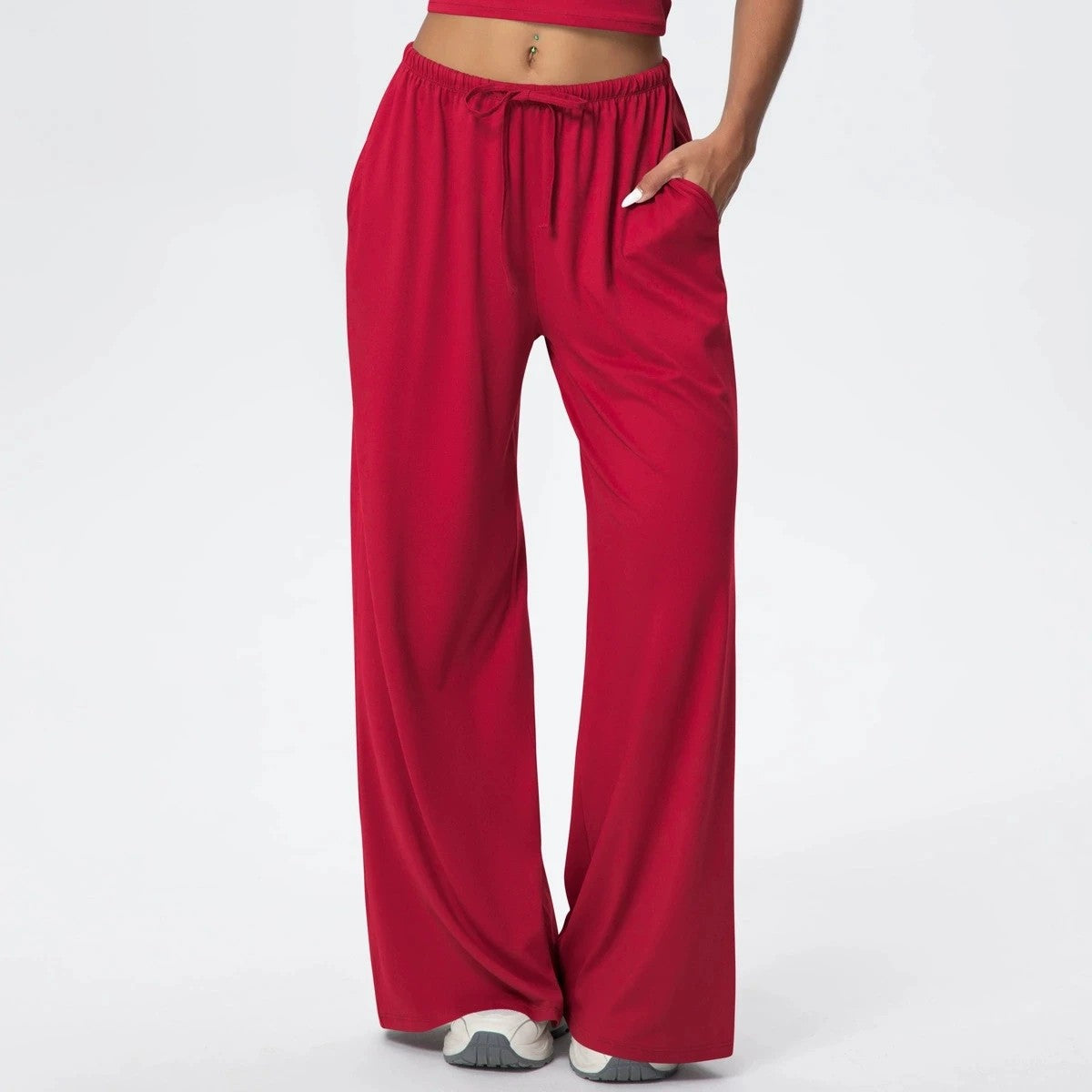 Cloud9 Wide Leg Pants - Crimson