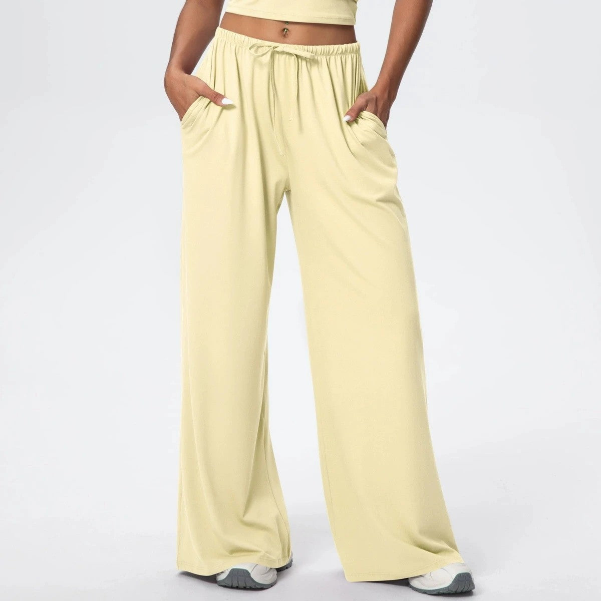 Cloud9 Wide Leg Pants - Lemon Zest
