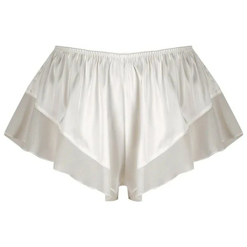 Como Satin Ruffle Shorts
