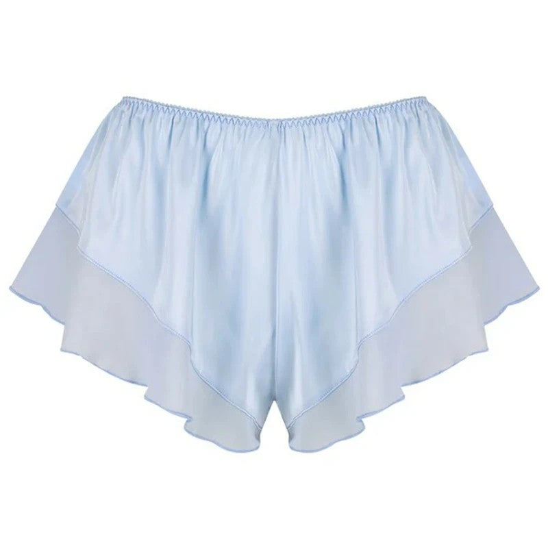 Como Satin Ruffle Shorts