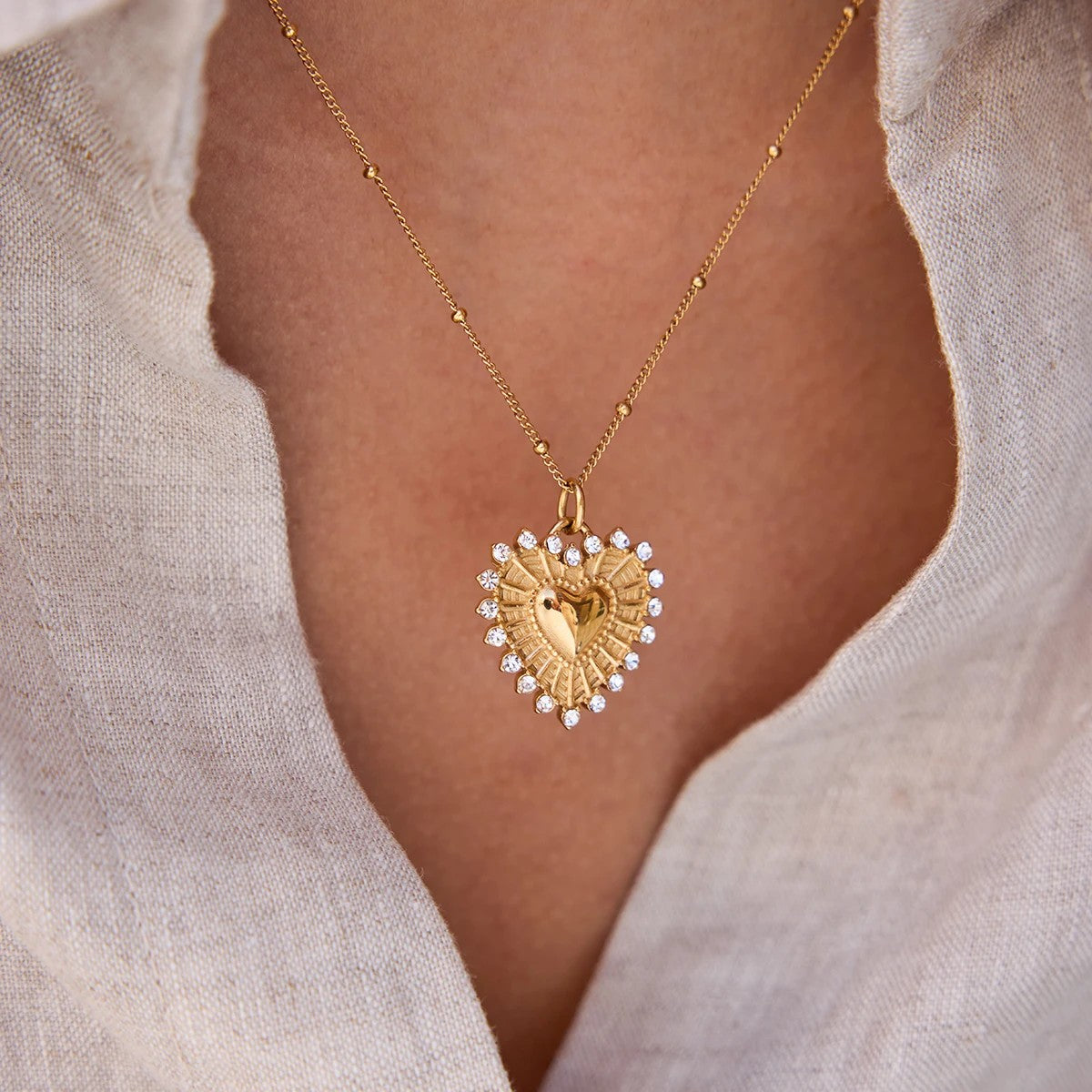 Como Heart Chain Necklace