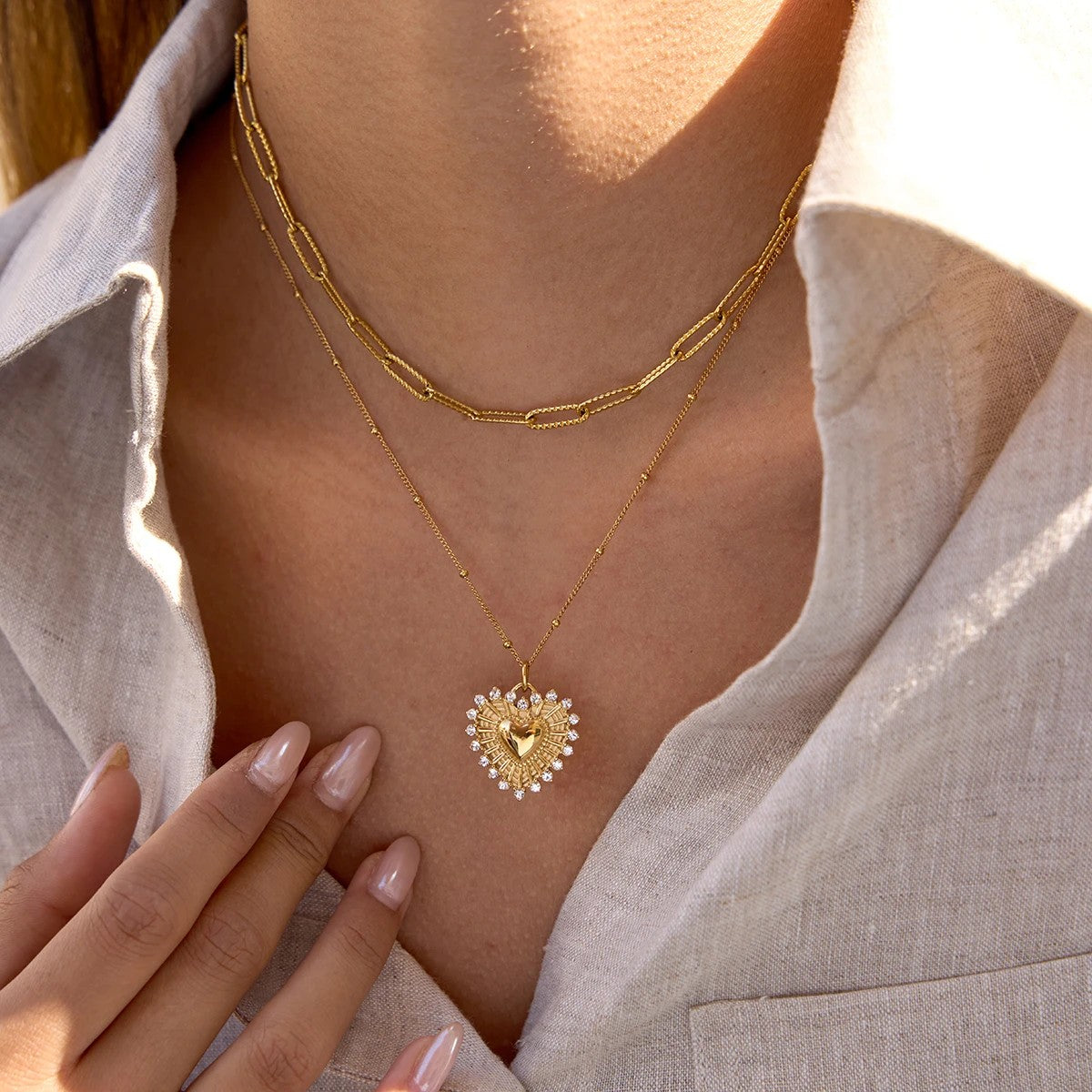 Como Heart Chain Necklace