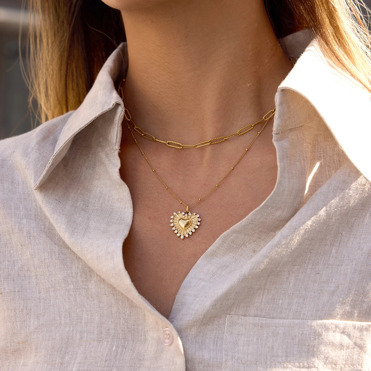 Como Heart Chain Necklace