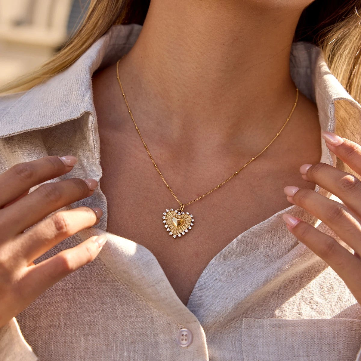 Como Heart Chain Necklace