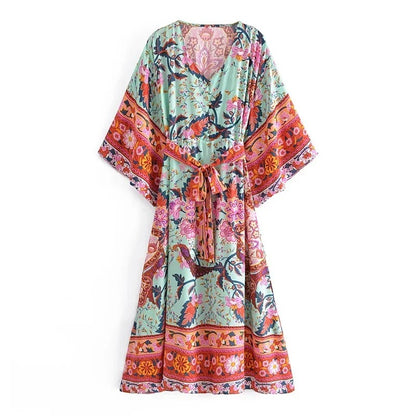 Cordoba Floral Kimono Dress - Emerald Floral