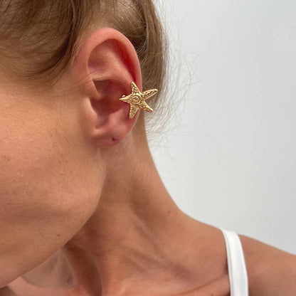 Cordoba Non-Piercing Ear Cuff - Granulated Starfish Gold
