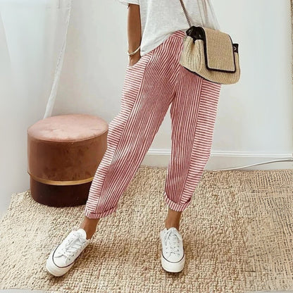 Corelli Elastic Waist Pants - Crimson