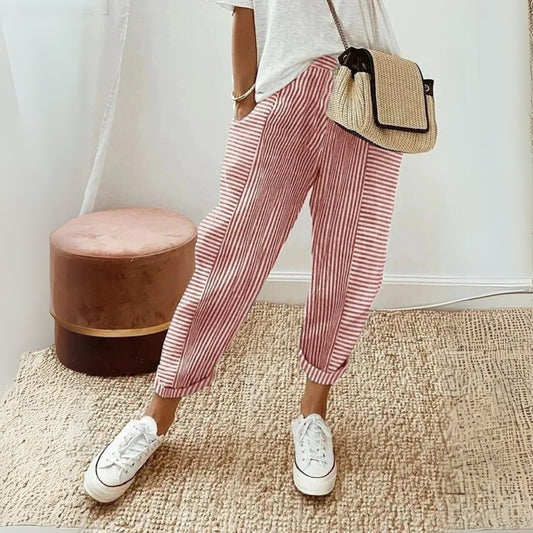 Corelli Elastic Waist Pants - Crimson