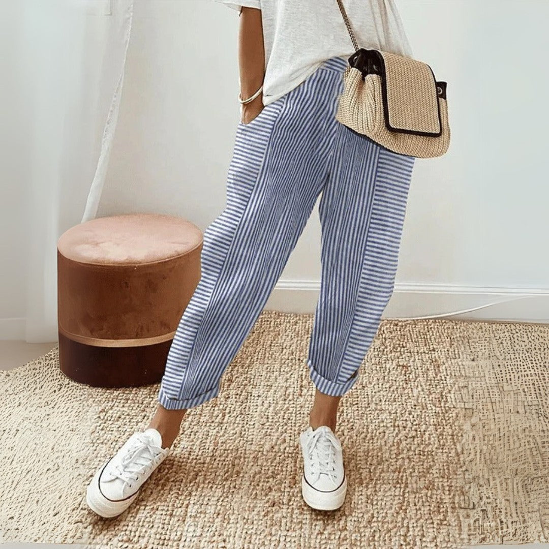 Corelli Elastic Waist Pants - Navy