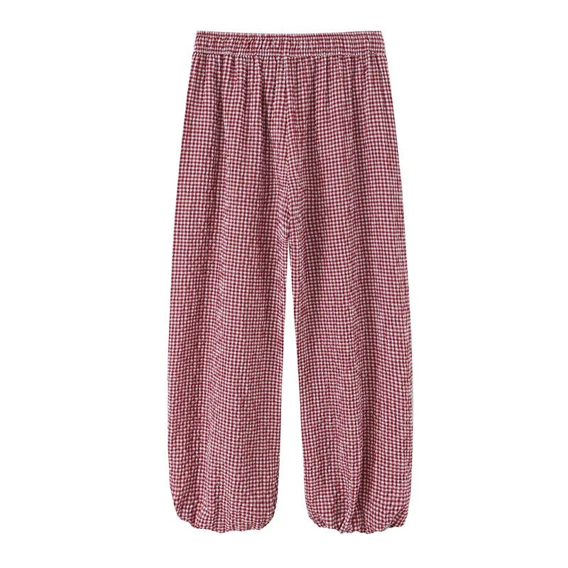 Corfu Plaid Lantern Pants